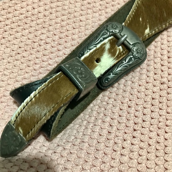 Leather and cow skin belt main image 8